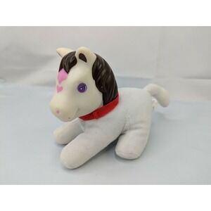 Blue Box White Horse Plush 4.5 Inch 2008 Vinyl Head Stuffed Animal Toy